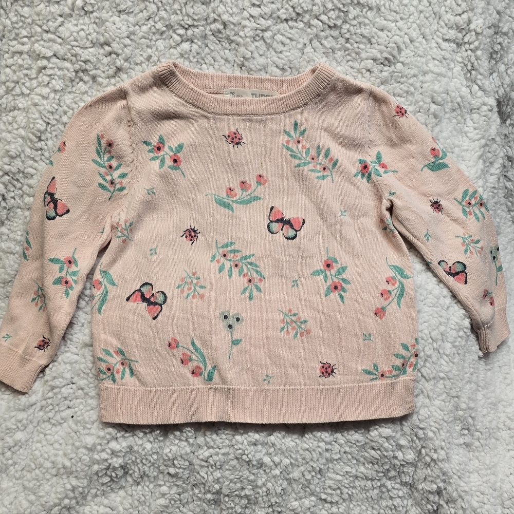 Floral Pink Kids Sweater